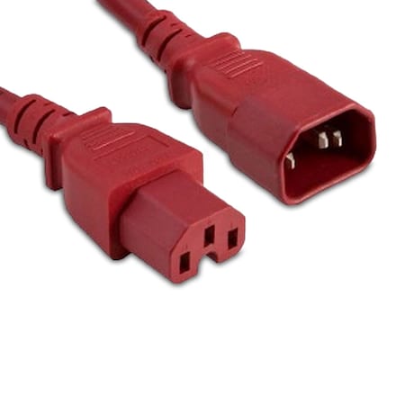 Enet C14 To C15 3Ft Red Pwr Extension Cord C14C15-RD-3F-ENC